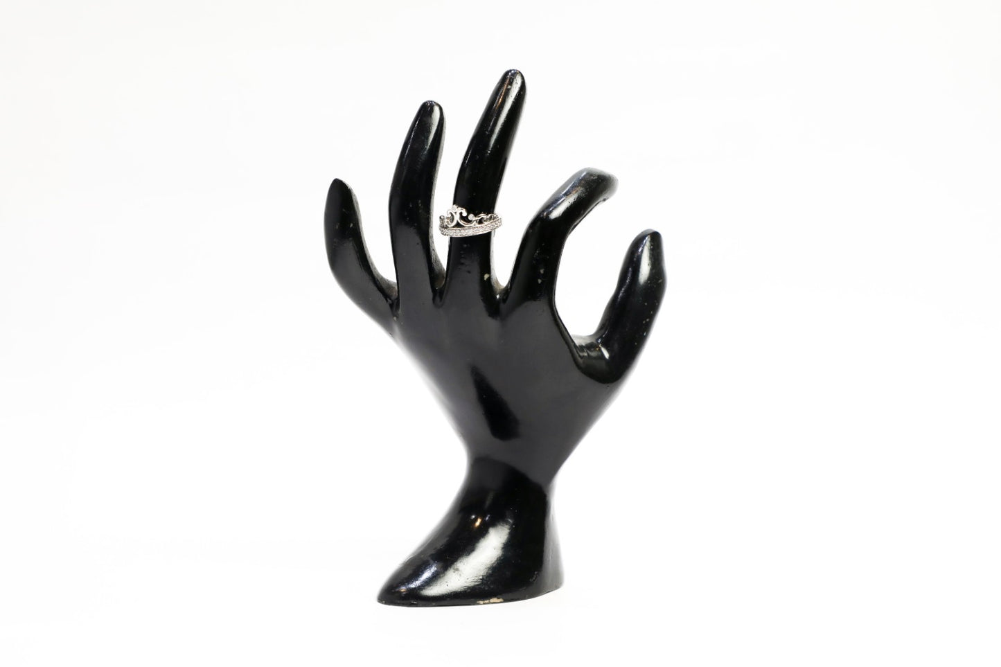 925 Sterling silver crown design Swarovski studded silver ring