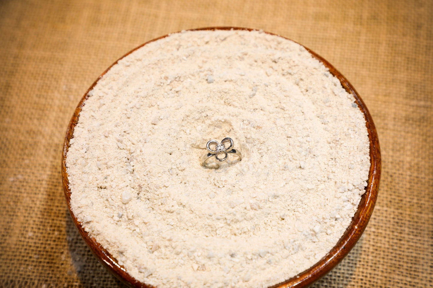 925 Sterling silver Flower motif ring
