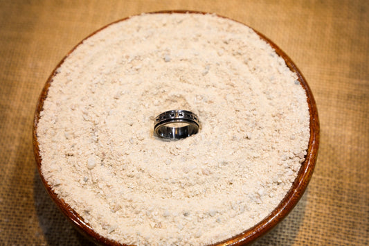 925 Oxidised silver star motif movable band ring