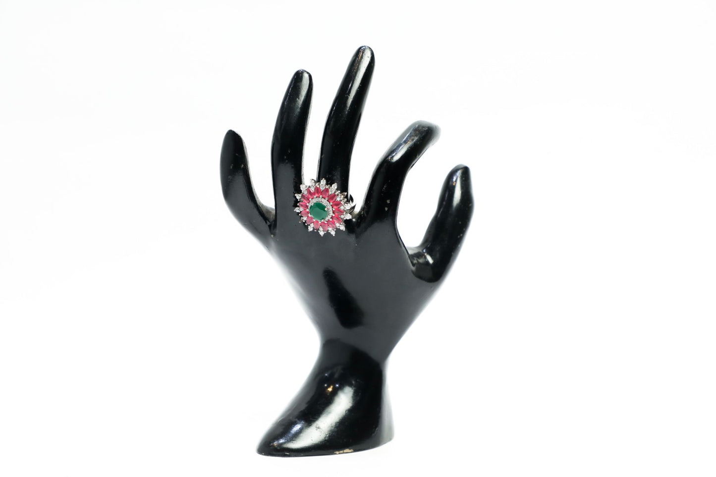 925 Sterling silver Triangular shape Swarovski studded cocktail ring