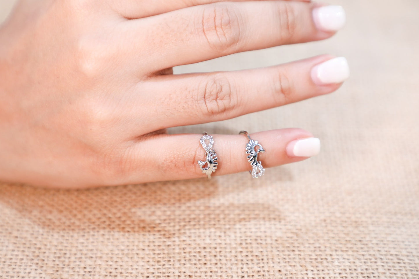 925 Sterling silver Peacock motif Swarovski studded toe ring