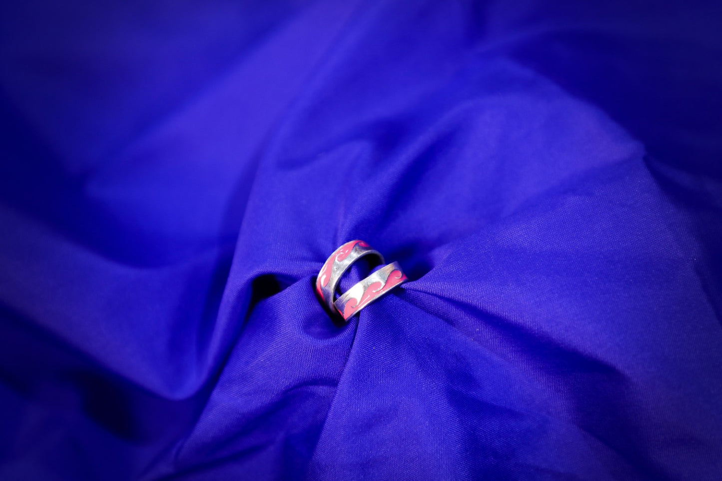 925 sterling silver Italian pink enamel work toe rings