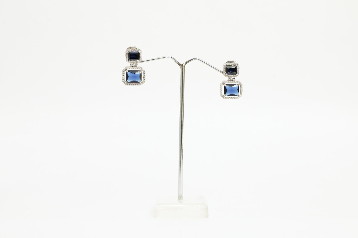925 STERLING SILVER two stone earrings