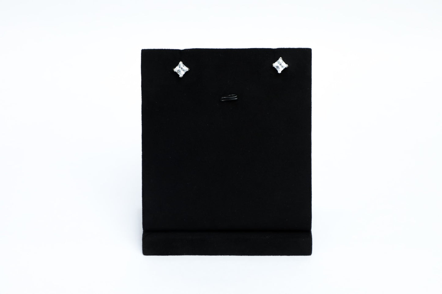 925 SS SOLITAIRE UNISEX square shape studs