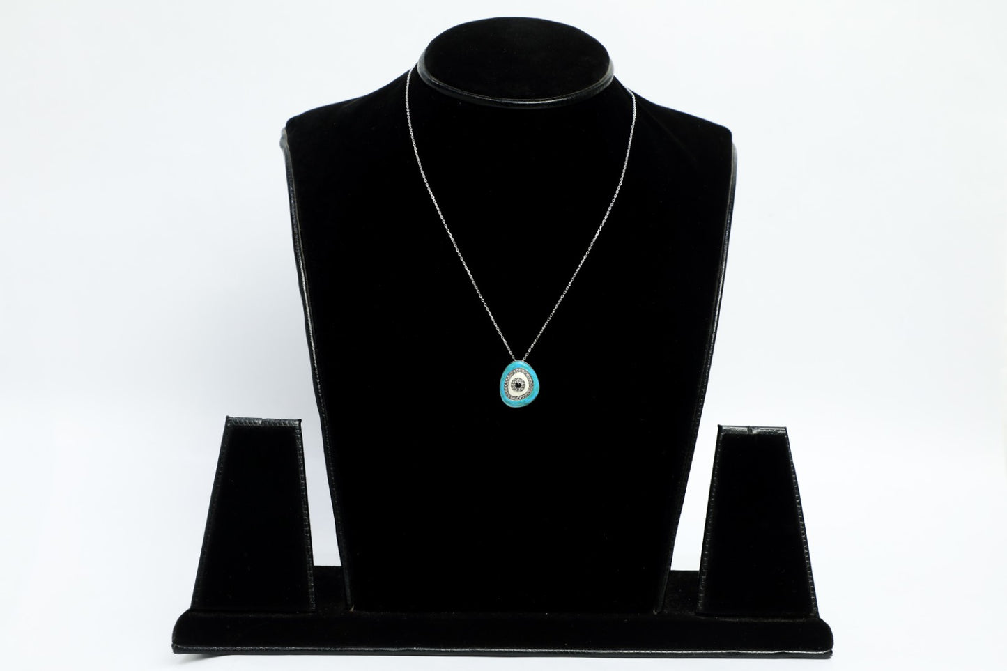 925 SS SEA GREEN EVILS EYE chain