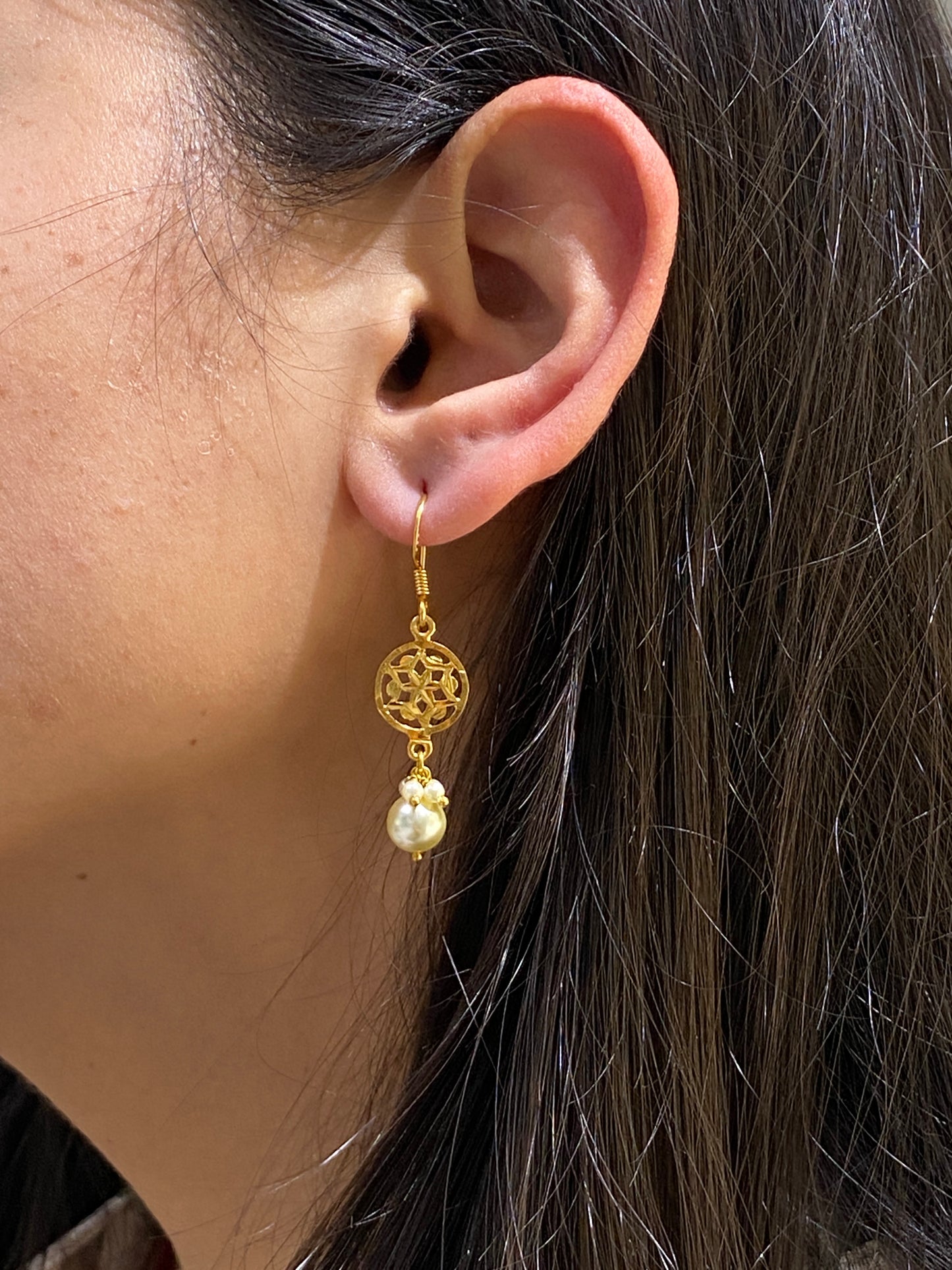 22KARAT GOLD PLATED ,925 STERLING SILVER CHILAAI WORK LOOPS