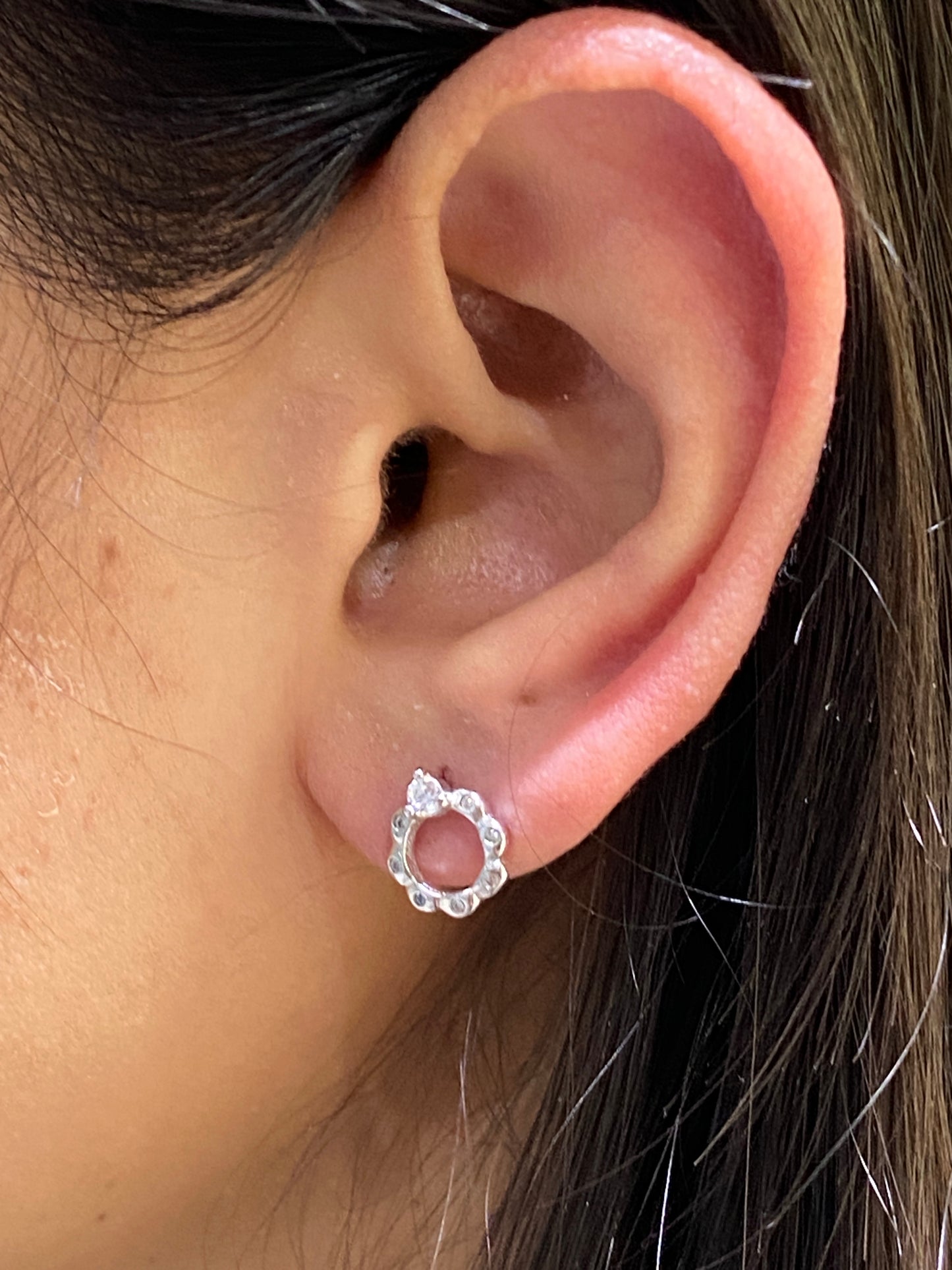 925 Sterling SILVER small hollow round studs