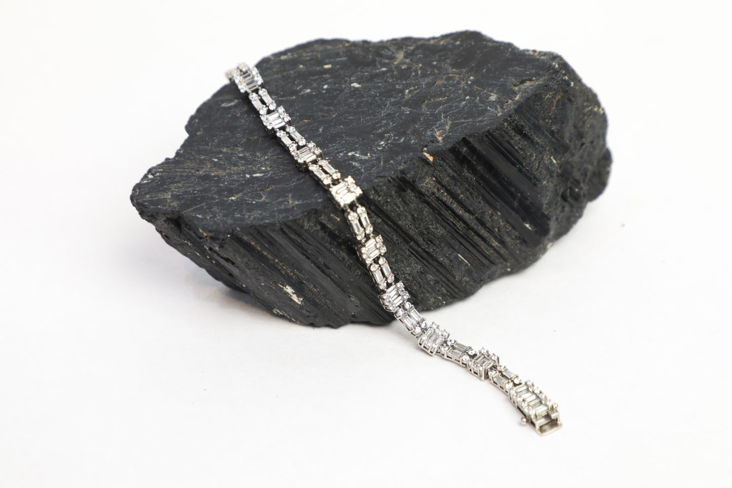 925 SS Tennis bracelet,Baguette style bracelet