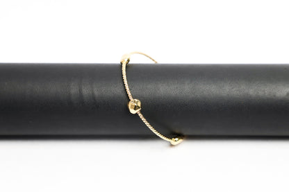 925 SS 22Karat gold plated round Ball style kada BR