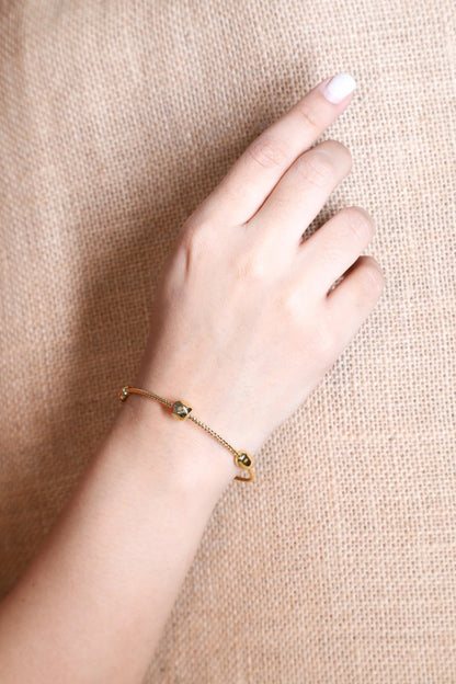 925 SS 22Karat gold plated round Ball style kada BR
