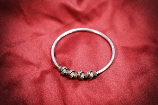 925SS Oxidised round kada bracelet