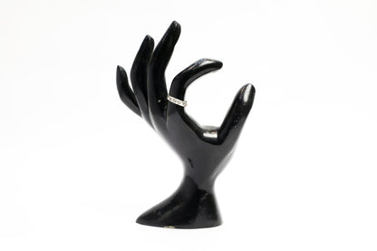 925 Oxidised look star motif band ring