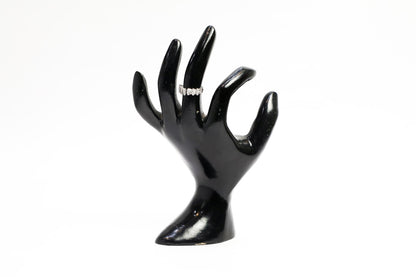 925 Sterling Silver leaves design Swarowski studded top open ring