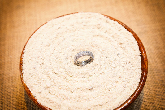 925 Sterling silver Baguette style Swarovski studded silver band plated with platinum polish