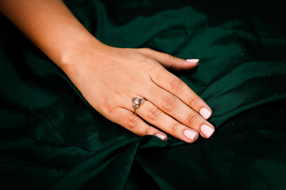 925 Sterling silver Flower motif ring
