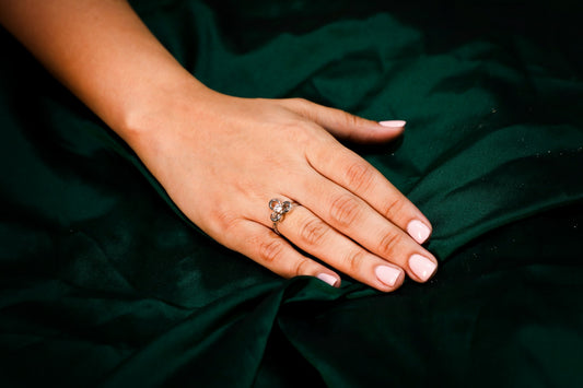 925 Sterling silver Flower motif ring