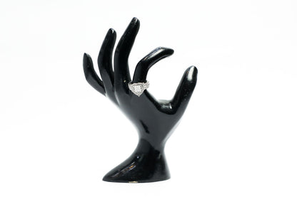 925 Sterling silver Swarovski studded cocktail ring with heart motif on top