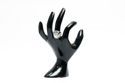 925 Sterling silver Solitaire crisscross design cocktail ring