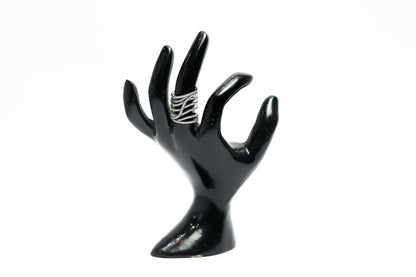 925 Sterling silver 5 layer roll Swarovski studded long cocktail ring