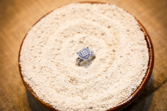 925 Sterling silver Swarovski studded cocktail ring with heart motif on top