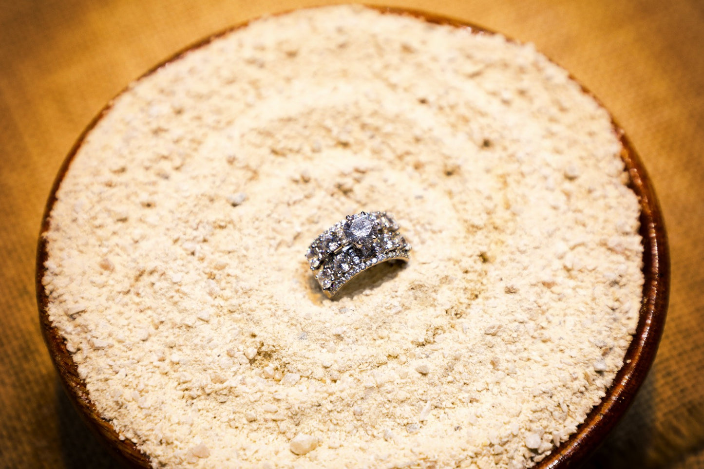 925 Sterling silver Swarovski studded Solitaire cocktail ring