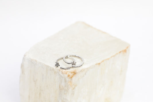 925 sterling silver Swarovski studded flower ray toe ring