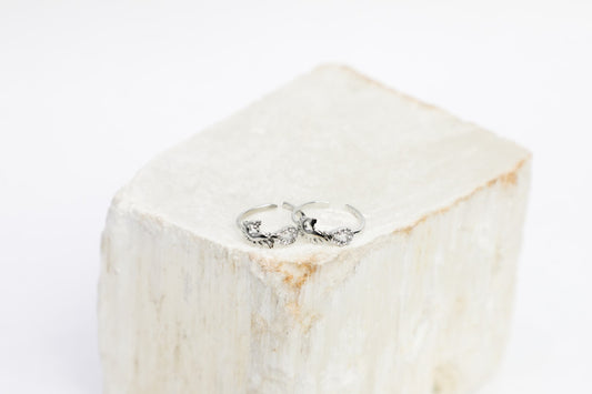 925 Sterling silver Peacock motif Swarovski studded toe ring