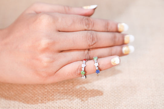 925 Sterling silver 5 ENAMEL flower motif toe ring