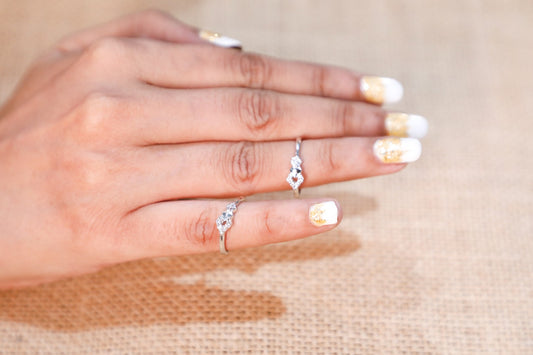 925 Sterling Silver kite shape Swarovski studded toe ring