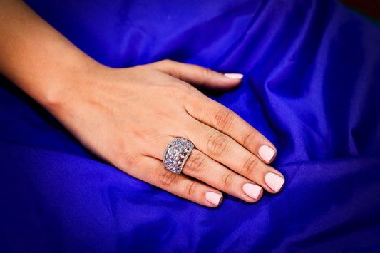 925 Sterling silver Swarovski studded cocktail ring