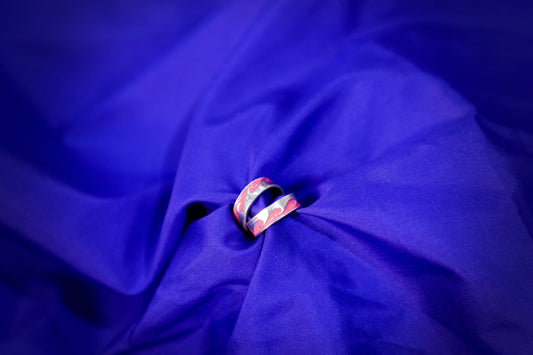 925 sterling silver Italian pink enamel work toe rings
