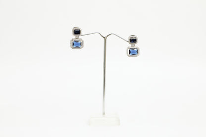 925 STERLING SILVER two stone earrings