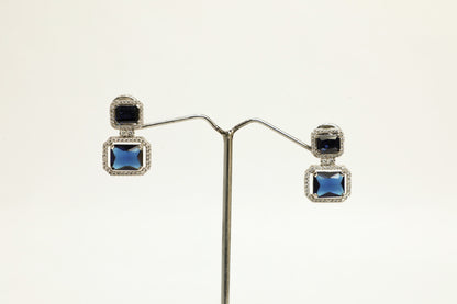 925 STERLING SILVER two stone earrings