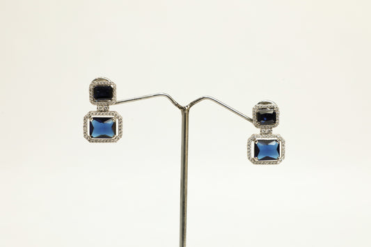 925 STERLING SILVER two stone earrings