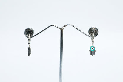 925 STERLING SILVER LEAF +HAMSA MOTIF INTRICATE BALI