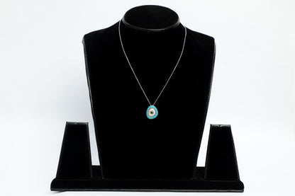 925 SS SEA GREEN EVILS EYE chain