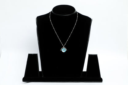 925 SS Blue enamel peace chain