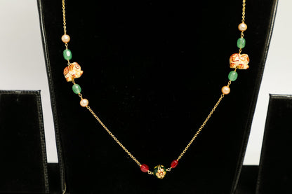 925 SS HAND MADE gold polish with mother of pearl hand cut ELEPHANT motifs