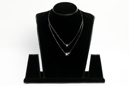 925 SS stackable star double chain