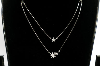 925 SS stackable star double chain