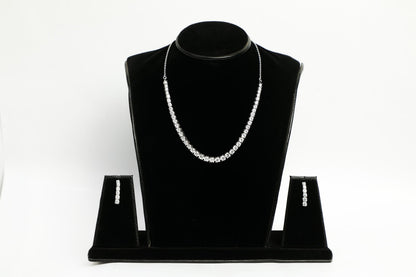 925 SS SWAROWSKI studded solitaire necklace platinum plated