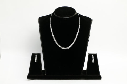925 SS SWAROWSKI studded solitaire necklace platinum plated