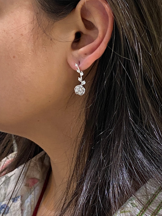 925 STERLING SILVER LEAF AND FLOWER MOTIF MULTI USE HOOPS,CUFF,BALI