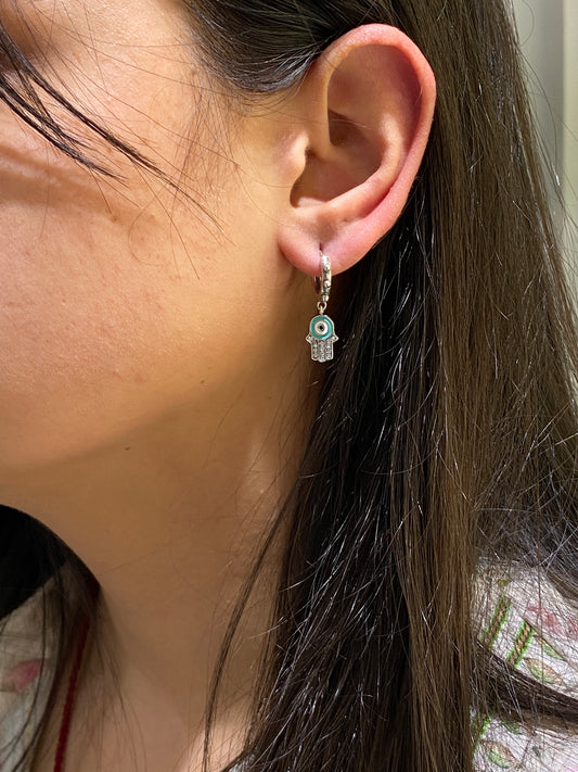 925 STERLING SILVER LEAF +HAMSA MOTIF INTRICATE BALI