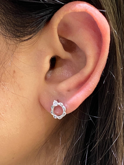 925 Sterling SILVER small hollow round studs